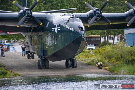 Philippine Mars rolling down the flying boat ramp at Sproat Lake ...