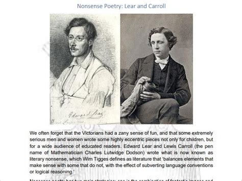 Victorian Poetry Study Activity: Nonsense Poetry | Teaching Resources