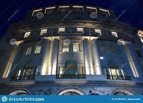 The Fully Renovated, Illuminated, Fascinating Building of the BNL Banca Nazionale Del Lavoro S.p ...