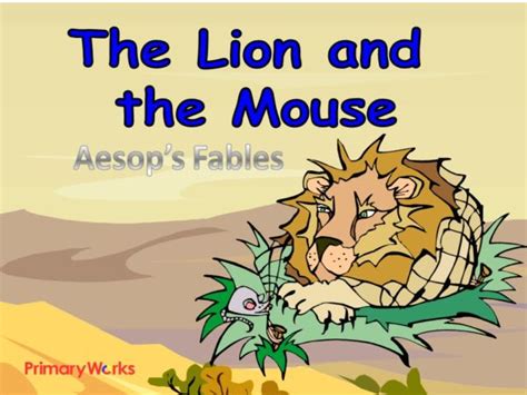 PowerPoint Aesop's fables Lion & the Mouse for KS2 literacy unit primary narrative lesson ...