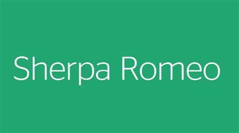 Sherpa Romeo - Scientific Publishing Knowledge Base