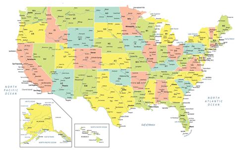 US Map with States and Cities | List of Major Cities of USA