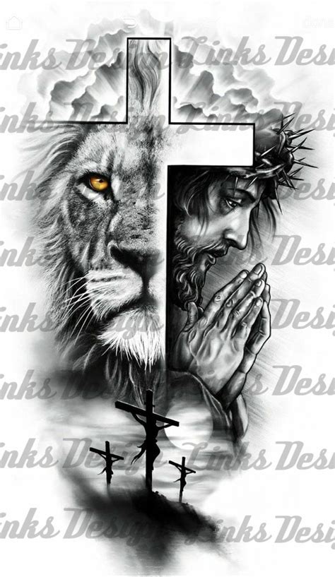 Lion and Jesus Waterslide Tattoo for Waterslides on Tumblers - Etsy ...