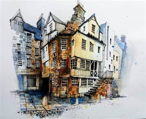 Painted Urban Sketches. | Urban sketching, Watercolor architecture ...