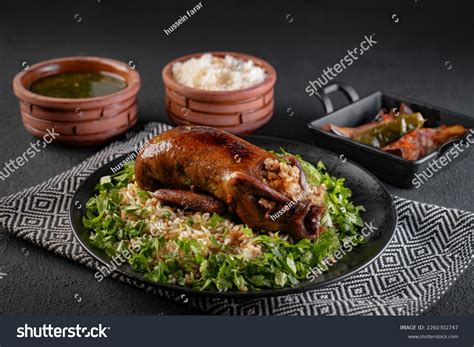 Arabic Cuisine Egyptian Traditional Stuffed Pigeon Stock Photo ...