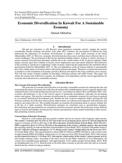 Economic Diversification in Kuwait for a Sustainable Economy | PDF ...