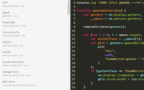 Programming Fonts - Preview Code in Different Fonts