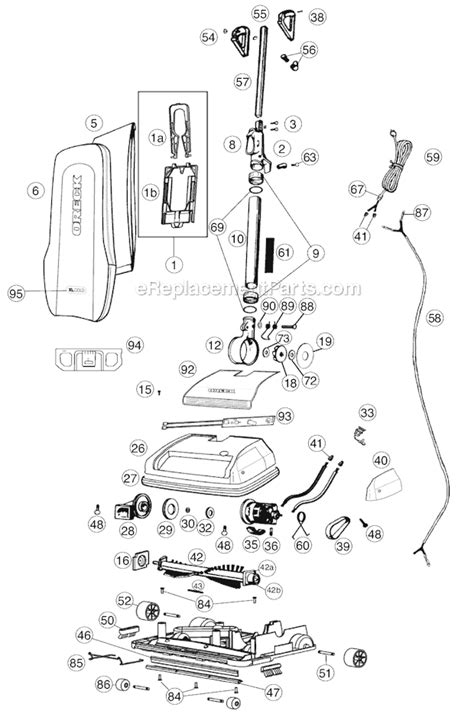 Oreck U4150H2R Parts List and Diagram : eReplacementParts.com