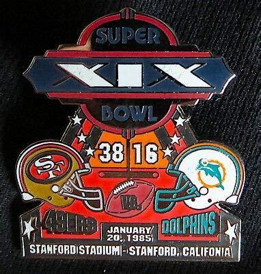 49ers vs Dolphins Super Bowl 19 Final Score Pin Willabee & Ward SB XIX ...