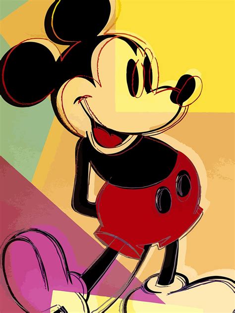 Mickey Mouse Andy Warhol Wall Pop Art Print on Canvas