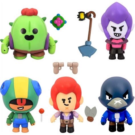 Brawl Stars Gamer Line Friends 5pk Spike Crow Colt Leon Mortis Figure ...