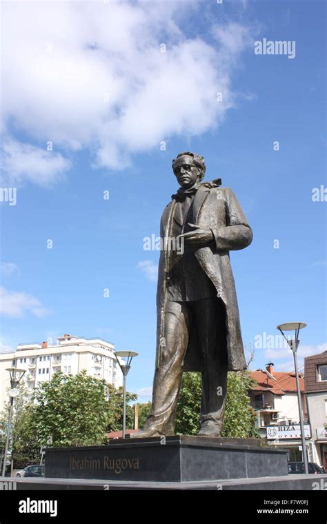 The statue of Ibrahim Rugova in Pristina, Kosovo Stock Photo - Alamy