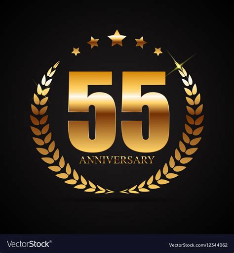 Template logo 55 years anniversary Royalty Free Vector Image