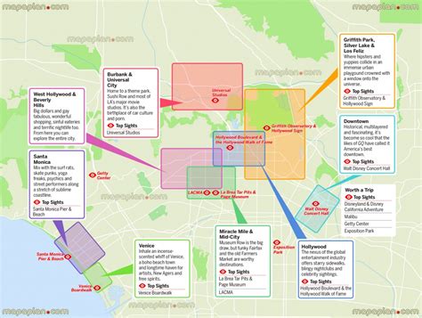 Map Of Los Angeles California Attractions - Printable Maps