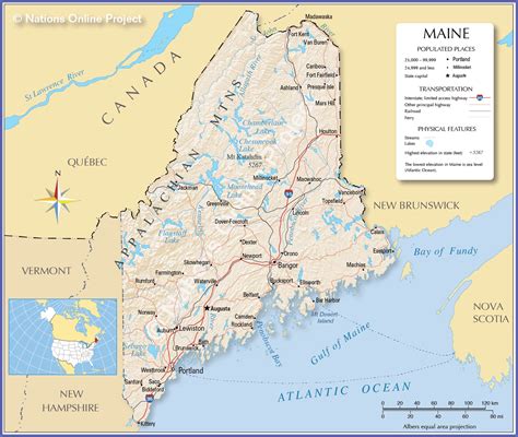 Maine State Map With Cities – Map Vector