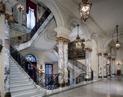 Staircase and Entrance Hall in The Elms in Newport, Rhode Island, USA ...