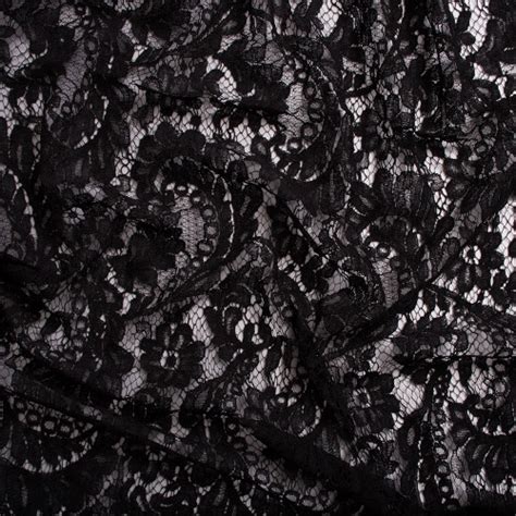 Calais lace embroidered black — Tissus en Ligne