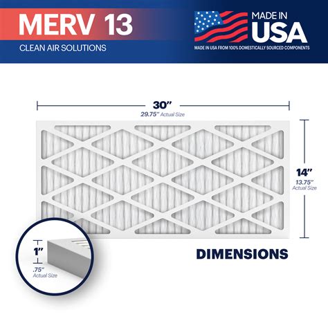 BNX 14x30x1 MERV 13 Pleated Air Filter – Made in USA (4-Pack) - BNX Converting LLC.