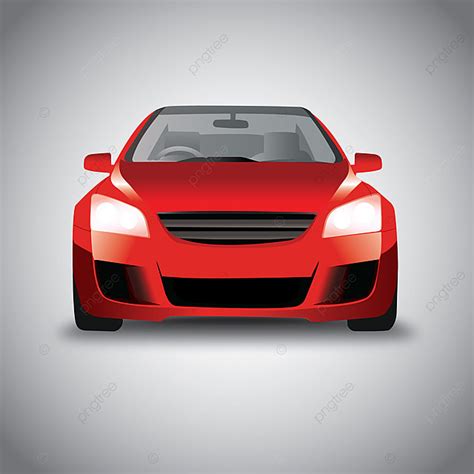 Car Front View Vector Hd PNG Images, Vector Sports Red Car Front View ...