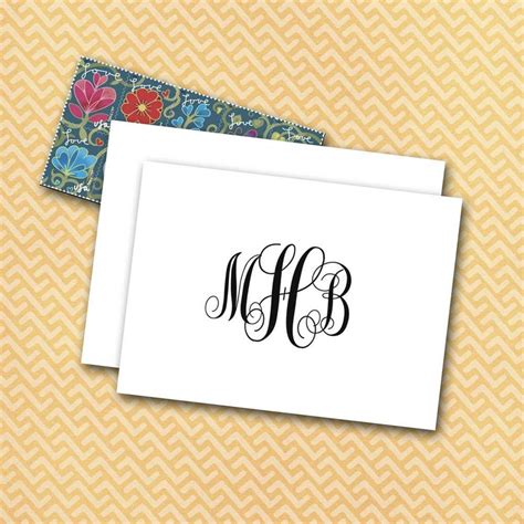 Classic Monogram Note Cards Personalized Traditional | Etsy