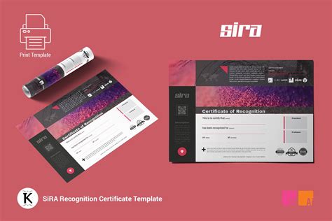 SiRA Recognition Certificate | Illustrator Templates ~ Creative Market