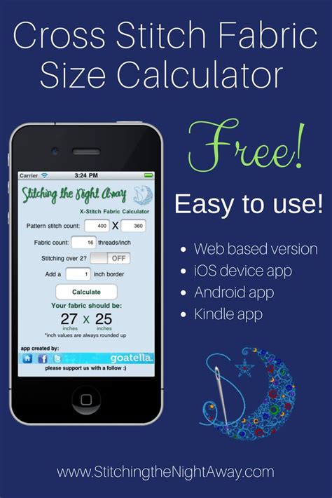 Cross Stitch Fabric Calculator for Fabric Sizes | Cross stitch tutorial ...