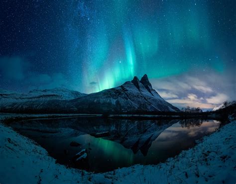 Aurora Borealis Mountain Reflection Wallpaper, HD Nature 4K Wallpapers, Images and Background ...