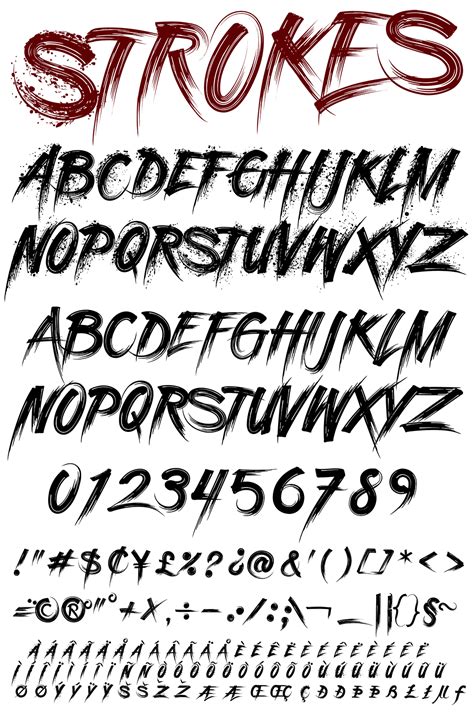 Strokes Font Family - Graffiti Fonts