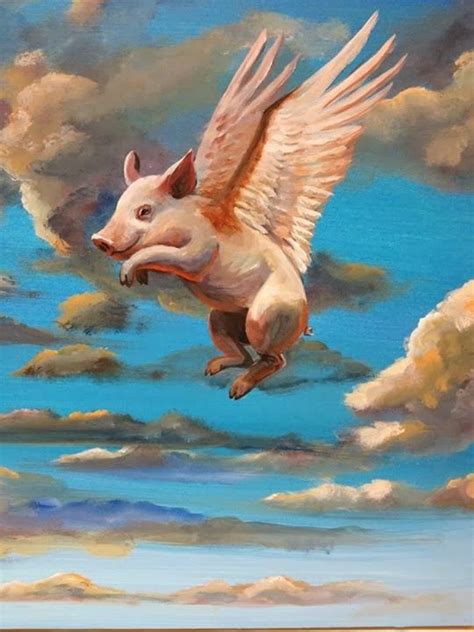 Pig illustration, Flying pigs art, Pig artwork