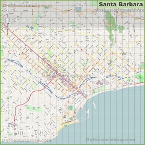 Large detailed map of Santa Barbara - Ontheworldmap.com