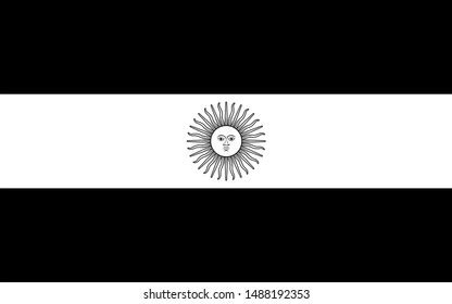 Argentina Flag Black White Vector Flat Stock Vector (Royalty Free) 1488192353