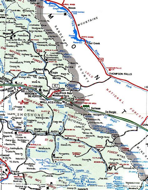 The States of Idaho : Map of Shoshone County, Idaho