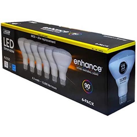 Feit Electric Dimmable Led BR 30 Flood 65W Soft White, 6 Count, 1 - Kroger