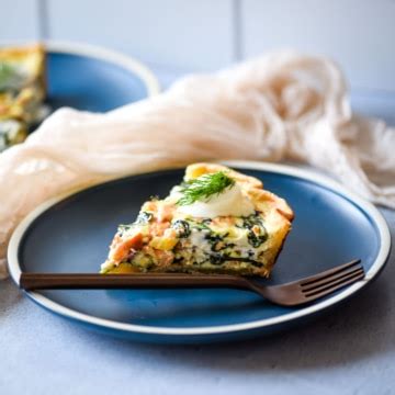 Smoked Salmon and Spinach Quiche - Two Cloves Kitchen