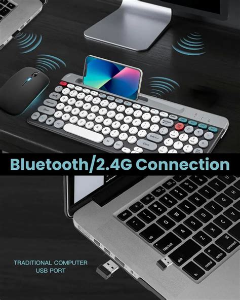 Wireless Keyboard and Mouse Combo with Phone Tablet Holder - GadStyle BD