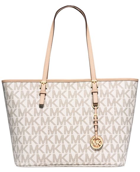 Lyst - Michael Kors Michael Jet Set Travel Top Zip Tote in White