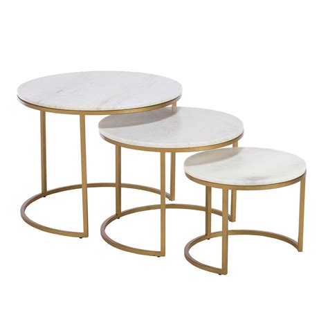 Gower Marble Nest of Tables, Gold | Tables - Barker & Stonehouse | Table, Metal furniture ...