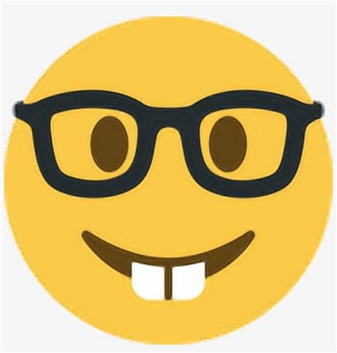 Smart Nerd Geek Dork Teeth Glasses Spectacles Emoji - Nerd Emoji Twitter - Free Transparent PNG ...