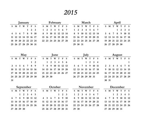 2015 Calendar Template Free Stock Photo - Public Domain Pictures