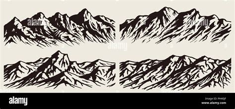 Mountain Range Silhouette Vector