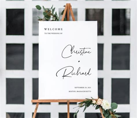 Wedding Welcome Sign Printable Template Editable Modern - Etsy