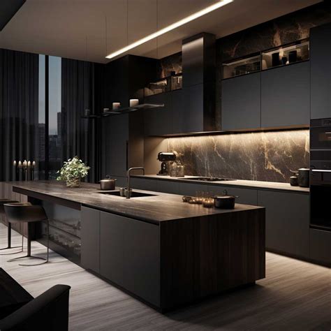 7+ Stunning Ideas for Modern Dark Kitchen Designs • 333+ Images ...