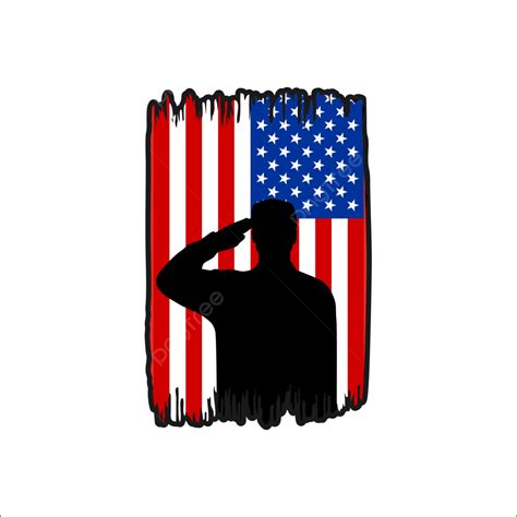 Soldier Silhouette And Usa Flag, Veterans Day, Soldiers, Usa Flag PNG and Vector with ...