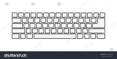 Qwerty Keyboard Layout Vector Outline Isolated: стоковая векторная графика (без лицензионных ...