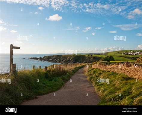 The coastal path at Thurlestone in South Devon Stock Photo - Alamy