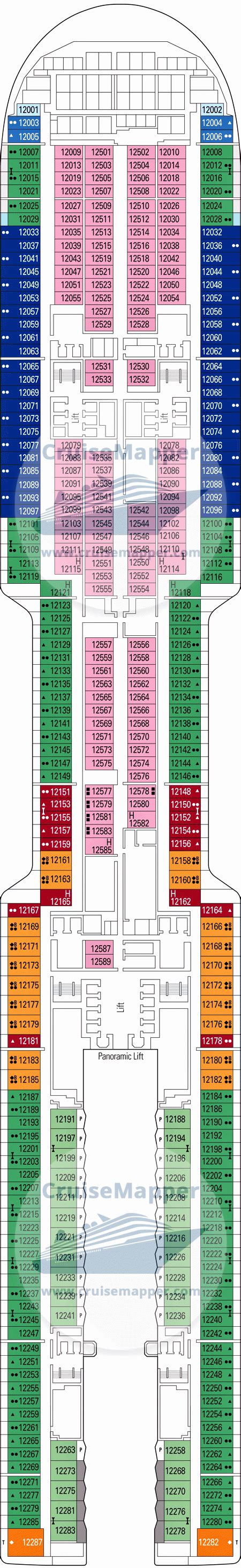 MSC World Europa deck 12 plan | CruiseMapper