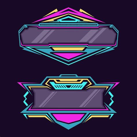Premium Vector | Blank gaming banner logo design Future style gaming badge logo