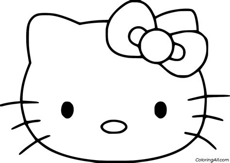 Hello Kitty Face Coloring Page - ColoringAll