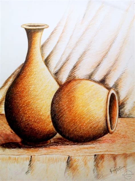 Sketch Of The Pots (Still Life Art) | Oil pastel paintings, Oil pastel colours, Oil pastel