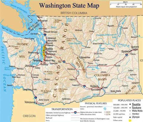 Printable Map Of Washington State And Travel Information | Download For Washington State Road ...